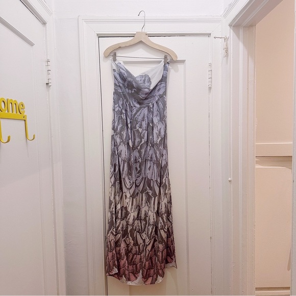 Hy + Dot Silk Feather Printed Maxi Dress - Picture 5 of 5